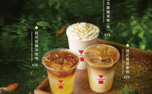 「代数学家」推出桂花限定新品:桂花酪酪拿铁、桂花双柚冰咖啡